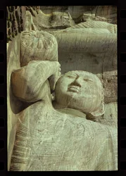 Bouddha couché, Gal Vihara (détail)